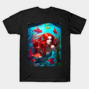 Under the sea Redhead Mermaid T-Shirt